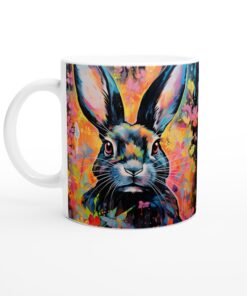 Färgsprakande Kanin Keramisk Mugg – Konstfull Vardagsfavorit för Kaffe & Te