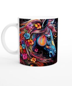 Färgexplosion Häst Keramisk Mugg – Vardagsfavoriten med Unik Konst