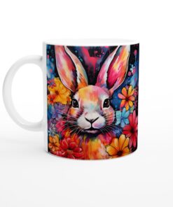 Färgexplosion: "Akvarellkanin" Keramisk Mugg – Vardagsfavoriten för alla tillfällen
