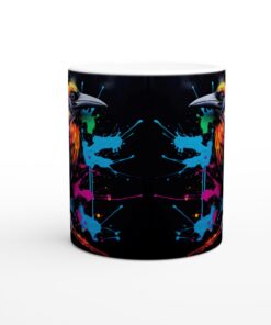 Färgsprakande Graffiti Korpmugg - 11oz Keramisk Mugg med Livfullt Konsttryck