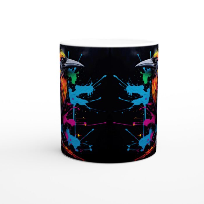 Färgsprakande Graffiti Korpmugg - 11oz Keramisk Mugg med Livfullt Konsttryck