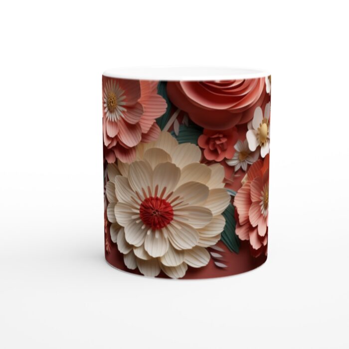 Romantisk Roséguld Blomsterprakt 11oz Keramisk Mugg – Konstnärlig Kaffemugg för Lyxiga Stunder