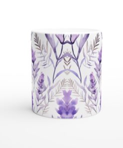Lavendeldröm - 11oz Keramisk Mugg med Akvarellmönster
