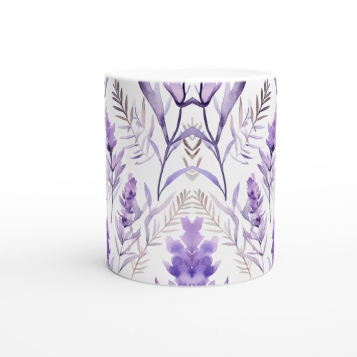 Lavendeldröm - 11oz Keramisk Mugg med Akvarellmönster