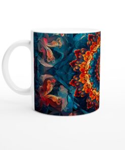 Mångfärgad fraktal Mandala 11oz Keramisk Mugg – Konstfull Design för Kaffeälskare