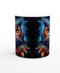 Färgsprakande Uggla Keramisk Mugg 11oz – Konstnärlig Design för Kaffe- & Teälskare
