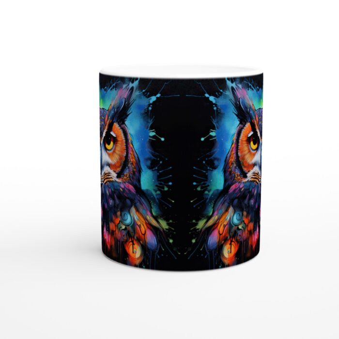 Färgsprakande Uggla Keramisk Mugg 11oz – Konstnärlig Design för Kaffe- & Teälskare