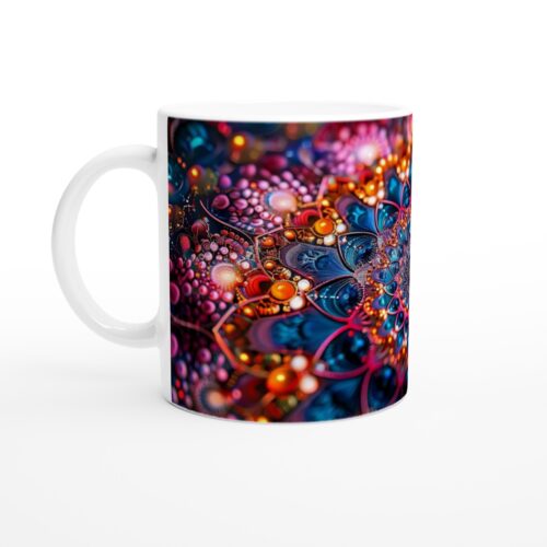 Kosmisk Mandala Keramisk Mugg - Psykedelisk Dröm i Blått & Rosa