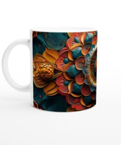 Mångfärgad Mandala Keramisk Mugg - 11oz Konstnärlig Design för Kaffe & Te