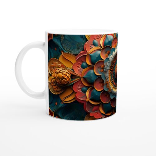 Mångfärgad Mandala Keramisk Mugg - 11oz Konstnärlig Design för Kaffe & Te