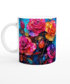 Mugg i keramik – Färgsprakande Rosor för en Konstnärlig Kaffeupplevelse