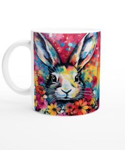 Färgexplosion Kanin Keramisk Mugg – Konstnärlig vardagsfavorit