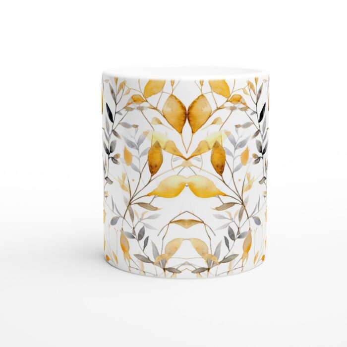 Gyllene Höstlöv Keramisk Mugg - 11oz Konstnärlig Design för Kaffe & Te
