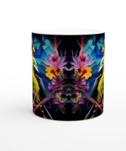 Färgsprakande Fågelmugg – Konstnärlig Keramikmugg med Levande Design