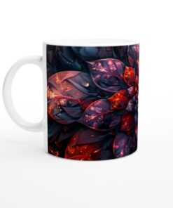 Kosmisk Blomster Keramikmugg - 11oz, Glödande Design för Kaffe & Te