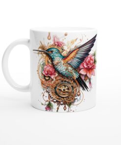 Steampunk Hummingbird Keramisk Mugg – Konstnärlig Vardagsfavorit för Kaffe och Te