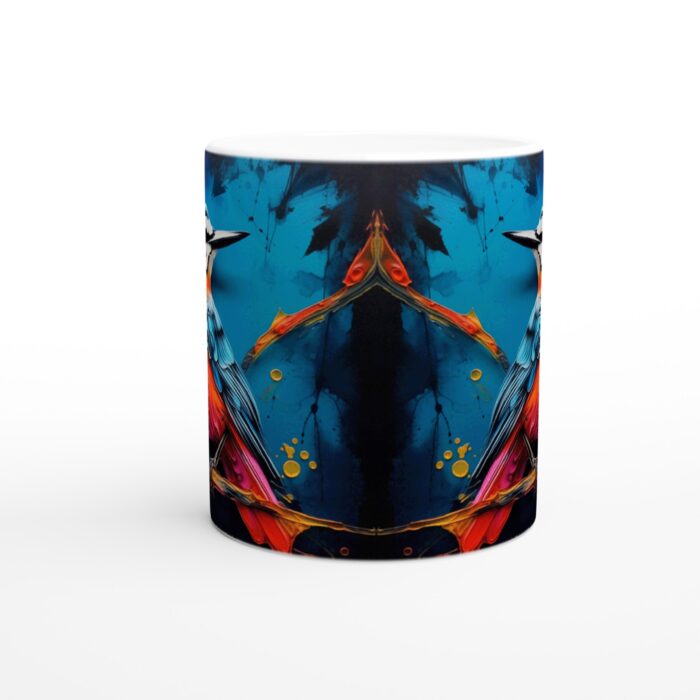 Färgglad Fågelkonst Keramisk Mugg - Levande Akvarellstil i 11oz