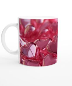 Kärleksfull Rosa Hjärtmönstrad Keramisk Mugg - Perfekt Present & Vardagsfavorit