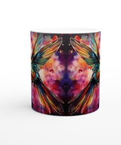 Färgsprakande Kolibri Keramikmugg - 11oz Konstnärlig Mugg med Akvarelldesign