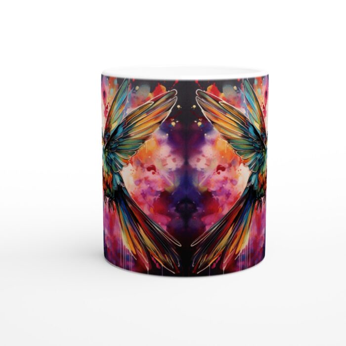 Färgsprakande Kolibri Keramikmugg - 11oz Konstnärlig Mugg med Akvarelldesign