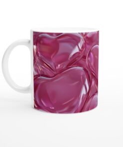 Kärlek i Rosa: Vit 11oz Keramisk Mugg