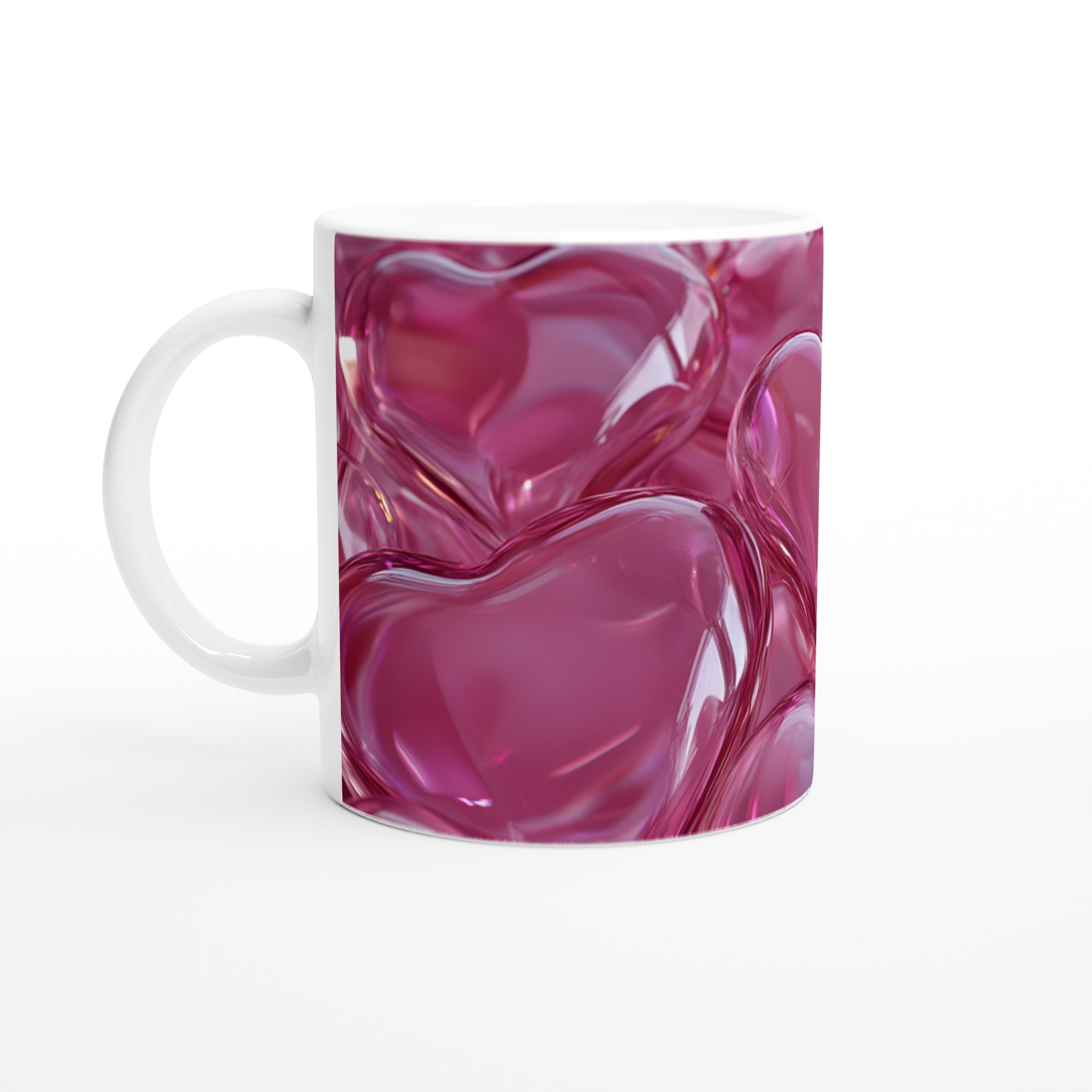 Kärlek i Rosa: Vit 11oz Keramisk Mugg