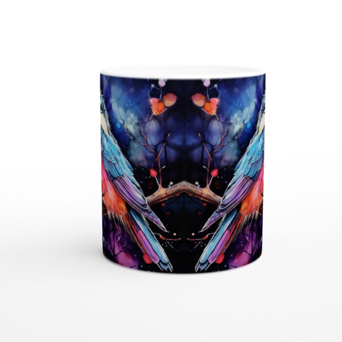 Färgsprakande Blåmes Keramikmugg - Akvarellkonst för Kaffe och Te (11 oz)