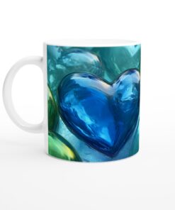 Kärlekens Nyanser: Vibrerande Blå & Grön Keramisk Mugg