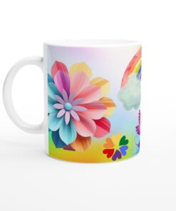 Färgsprakande Kolibri & Regnbåge Keramisk Mugg – En Glad Start på Dagen