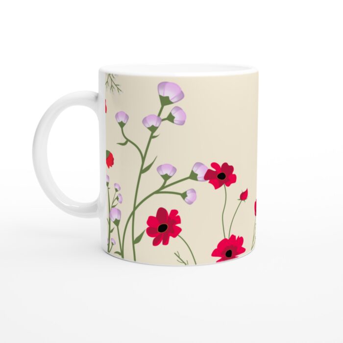 Blomstrande Keramisk Mugg – Konstfull Vardagsfavorit med Klara Färger