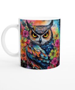 Färgsprakande Uggla Keramisk Mugg – Konstfull Vardagsfavorit för Kaffe och Te