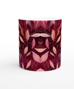 Mugg "Höstlöv": Keramisk Mugg 11oz med Varmt, Roséfärgat Bladmönster – Perfekt Present eller Vardagsfavorit