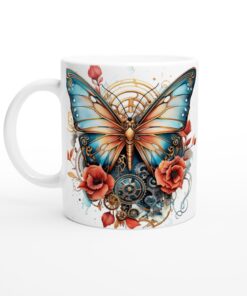 Keramisk Mugg – Steampunk Fjäril, En Konstnärlig Vardagsfavorit