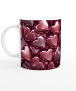 Rosa Kärlekshjärta Keramisk Mugg - Romantisk Design för Kaffe & Te, 11oz