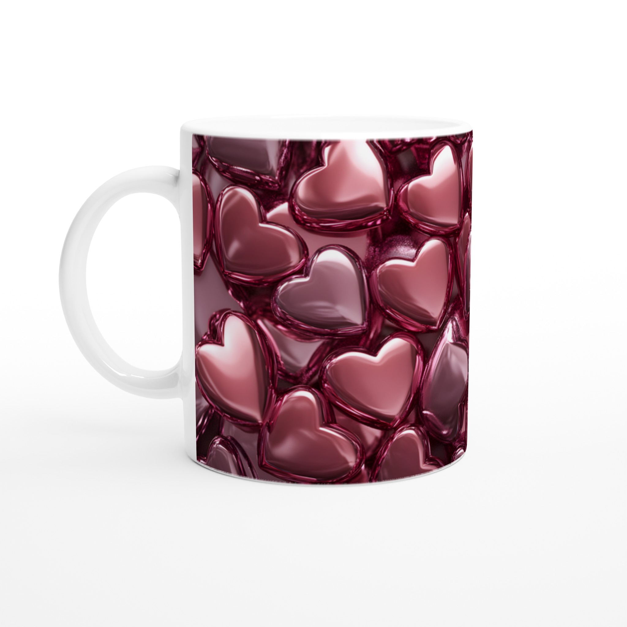 Rosa Kärlekshjärta Keramisk Mugg - Romantisk Design för Kaffe & Te, 11oz
