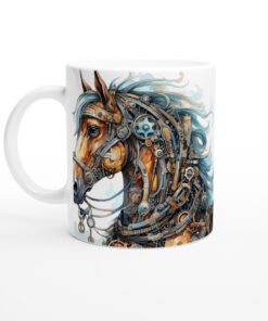 Steampunk Häst Keramisk Mugg – Unik Konst för Kaffeälskaren
