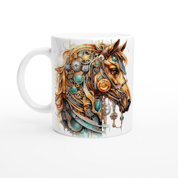 Steampunk Häst Keramisk Mugg – Unik Konstnärlig Design för Din Fikastund