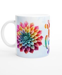 Färgsprakande Blomster Mugg – "Worry Less, Live More" – Din Inspirerande Vardagsfavorit
