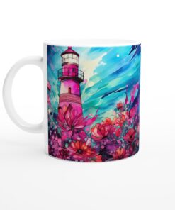 Mugg "Fyr i Blomsterhav" – Levande konst i keramik för din dryckesstund