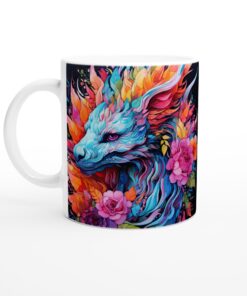 Färgsprakande Drakmugg – Keramisk vardagsfavorit med levande konst