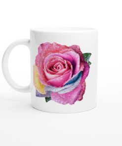 Förtrollande Regnbågsros Keramisk Mugg – Vardagsfavoriten med Magisk Färgexplosion