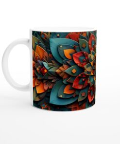 Mandala Ceramic Mug - Vibrant Geometric Art Coffee Cup for Daily Inspiration