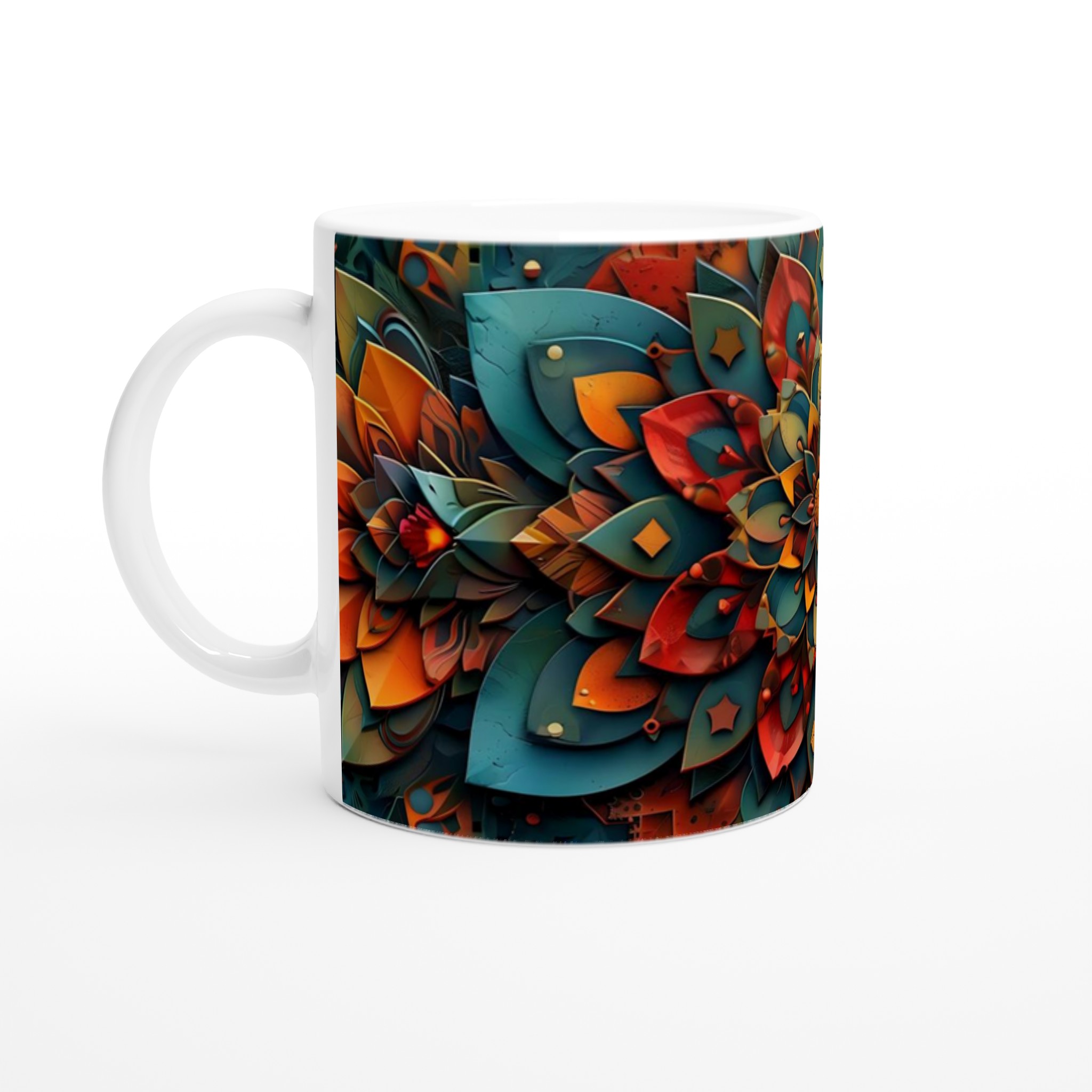 Mandala Ceramic Mug - Vibrant Geometric Art Coffee Cup for Daily Inspiration