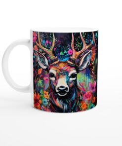 Färgexplosion Hjort Keramisk Mugg – Konstnärlig vardagsfavorit