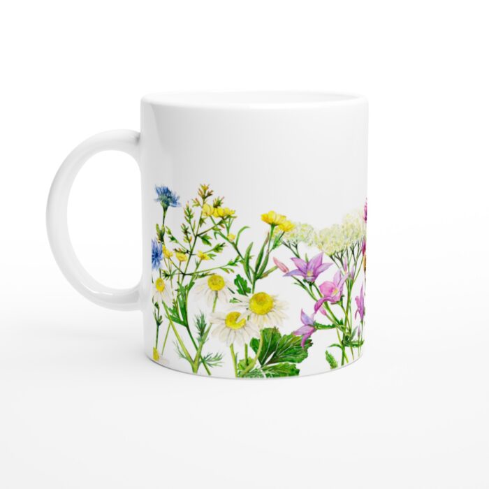 Keramisk mugg – sommarängens blomsterprakt i akvarell – vardagsfavoriten för alla tillfällen