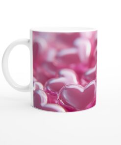 Romantisk Rosa Hjärta Keramisk Mugg - Kärlekens dryck för varje stund, perfekt present!