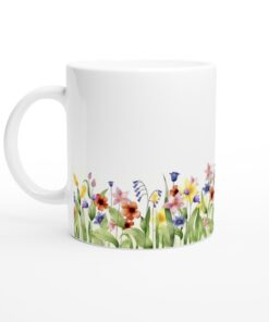 Keramisk Mugg – Blomstrande Våräng, en Vardagsfavorit med Levande Akvarellblommor