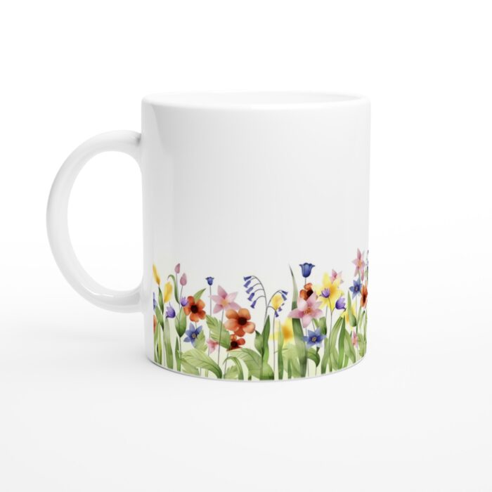 Keramisk Mugg – Blomstrande Våräng, en Vardagsfavorit med Levande Akvarellblommor