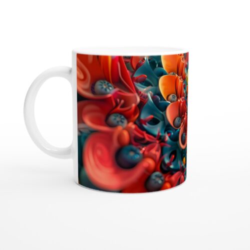 Mugg "Livlig Abstraktion" - Keramikmugg med färgsprakande, dynamisk design, 11oz