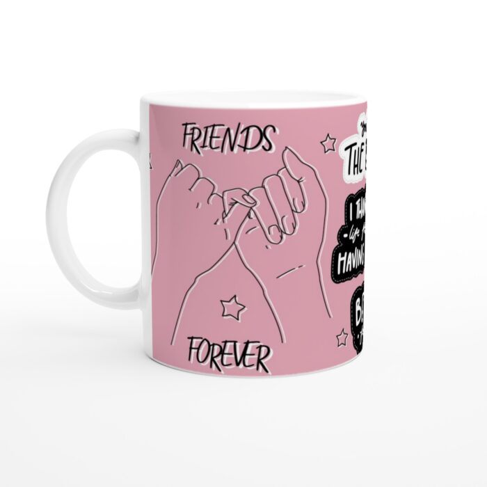 Vänskapsmugg – 'Friends Forever' rosa keramisk mugg för din bästa vän